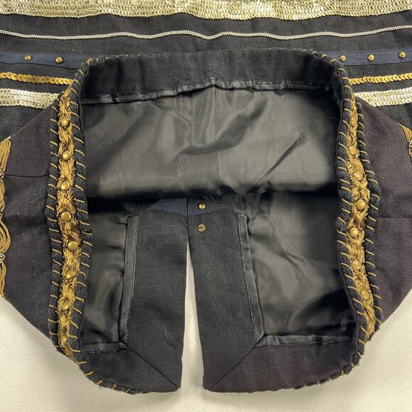 Worth New York Black Custom Maximalist Mixed Metals Beaded Artistry Skirt Size 2 - Picture 14 of 16